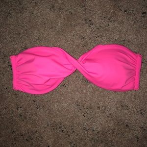 Hot pink bandeau bikini top